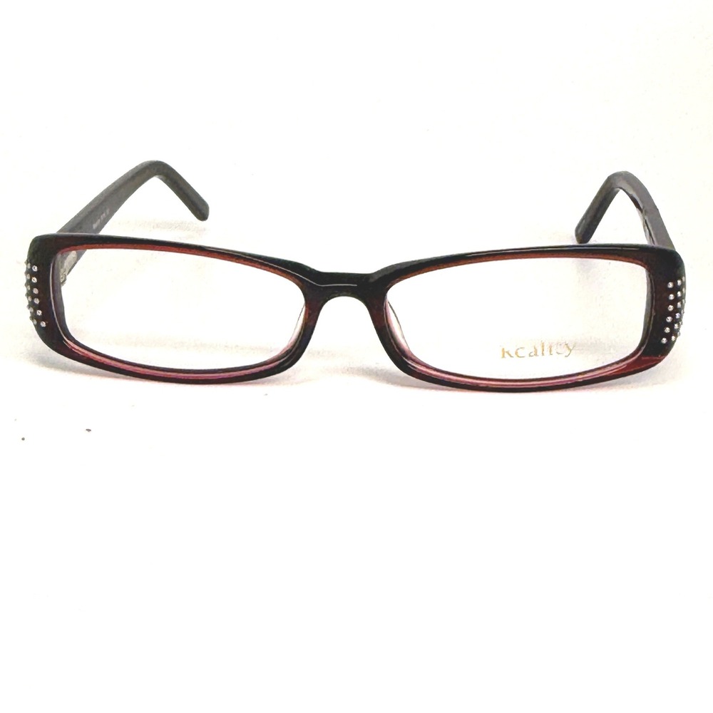 Reality 3714 Eyeglasses Burgundy Rectangular Frames Rhinestone Accents 52/15/140